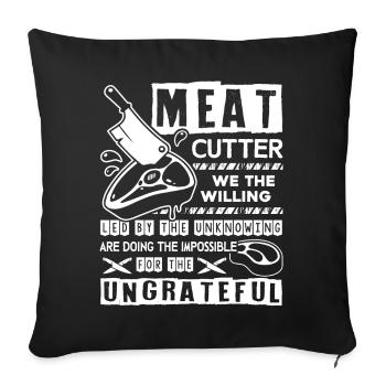 Meat Cutter Proud Meat Cutter - Sofa pillowcase 17,3'' x 17,3'' (45 x 45 cm) - black - Front