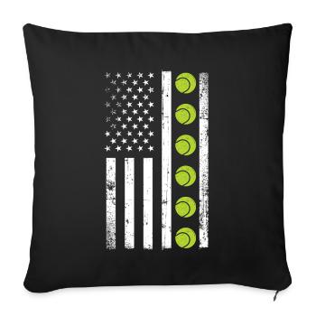 Raquette de joueur de tennis drôle - Housse de coussin décorative 45 x 45 cm - noir - Devant