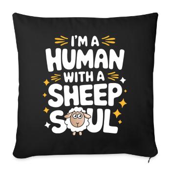 Sheep Sheep Farmer Lamb Farmer - Sofa pillowcase 17,3'' x 17,3'' (45 x 45 cm) - black - Front