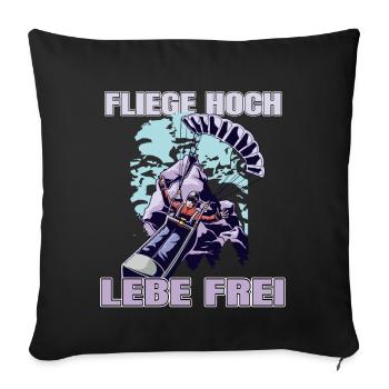 Fly high, live free - Sofa pillowcase 17,3'' x 17,3'' (45 x 45 cm) - black - Front