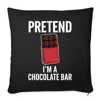 Chocolat Dicton Drôle Cadeau Chocolat - Housse de coussin décorative 45 x 45 cm - noir - Devant