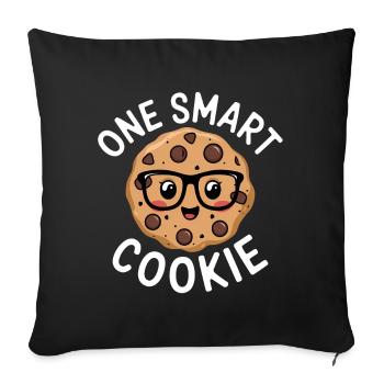 Cookie Disant Biscuits au Chocolat Cadeau de Cookie Drôle - Housse de coussin décorative 45 x 45 cm - noir - Devant
