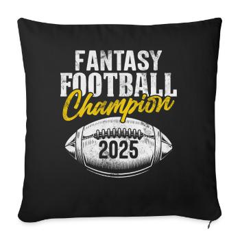 Fantasy Football Champion 2025 Commissioner Funny - Sofa pillowcase 17,3'' x 17,3'' (45 x 45 cm) - black - Front