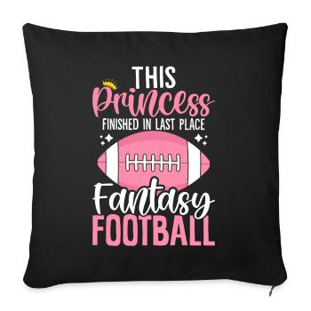 Cette princesse a terminé à la dernière place du repêchage - Housse de coussin décorative 45 x 45 cm - noir - Devant