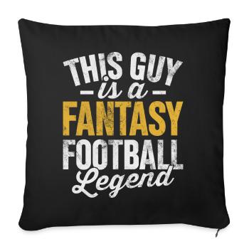 Ce gars est une légende du football fantastique FFL - Housse de coussin décorative 45 x 45 cm - noir - Devant