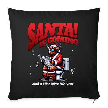 Père Noël Noël Hommes et femmes - Housse de coussin décorative 45 x 45 cm - noir - Devant