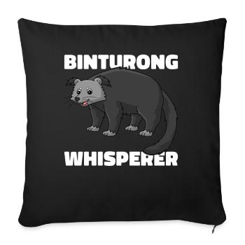Binturong raton laveur ours rampant chat rampant - Housse de coussin décorative 45 x 45 cm - noir - Devant