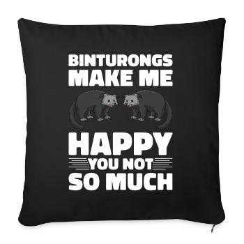 Binturong raton laveur ours rampant chat rampant - Housse de coussin décorative 45 x 45 cm - noir - Devant