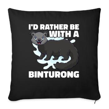 Binturong raton laveur ours rampant chat rampant - Housse de coussin décorative 45 x 45 cm - noir - Devant