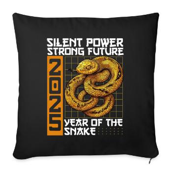 Year of the Wood Snake Chinese New Year 2025 - Sofakissenbezug 45 x 45 cm - Schwarz - Vorne