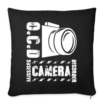 Photographer Obsessive Camera Disorder - Sofa pillowcase 17,3'' x 17,3'' (45 x 45 cm) - black - Front