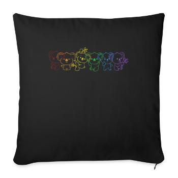 Koala LGBT Rainbow Koalabear Eucalyptus Lover - Sofa pillowcase 17,3'' x 17,3'' (45 x 45 cm) - black - Front