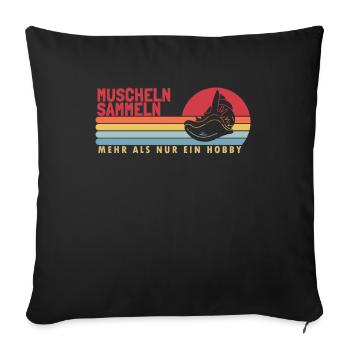 Muscheln Sammeln mehr als ein Hobby Seashell - Housse de coussin décorative 45 x 45 cm - noir - Devant