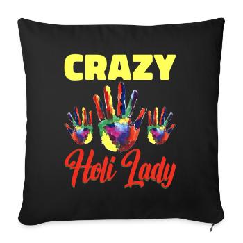 Holi India Holi Festival Happy Holi Fest - Sofa pillowcase 17,3'' x 17,3'' (45 x 45 cm) - black - Front