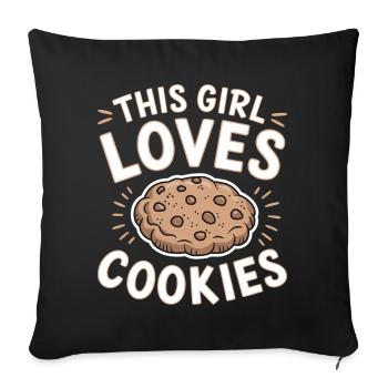 Cookies Saying Chocolate Cookies Funny Cookie Gift - Sofa pillowcase 17,3'' x 17,3'' (45 x 45 cm) - black - Front