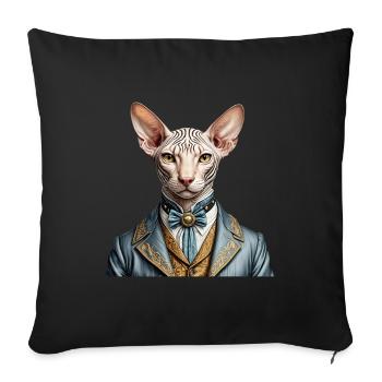 Elegante Sphynx - Sofakissenbezug 45 x 45 cm - Schwarz - Vorne