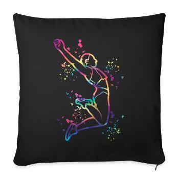 Sauts en longueur Saut en longueur Enfants Saut en longueur - Housse de coussin décorative 45 x 45 cm - noir - Devant