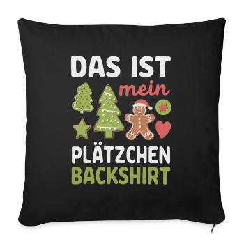 Cookie Baking Shirt Funny Christmas Design - Sofa pillowcase 17,3'' x 17,3'' (45 x 45 cm) - black - Front