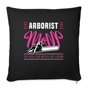 Maman arboriste L’idole Le mythe Le spécialiste des arbres - Housse de coussin décorative 45 x 45 cm - noir - Devant