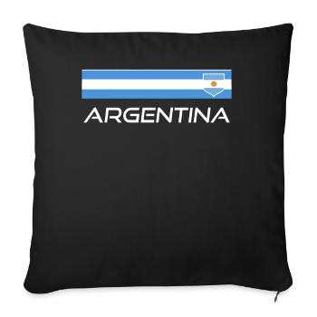 Argentine Cadeau Argentine Drapeau argentin - Housse de coussin décorative 45 x 45 cm - noir - Devant