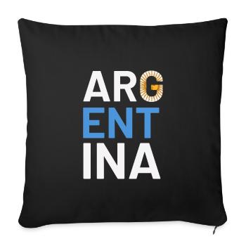 Argentine Cadeau Argentine Drapeau argentin - Housse de coussin décorative 45 x 45 cm - noir - Devant