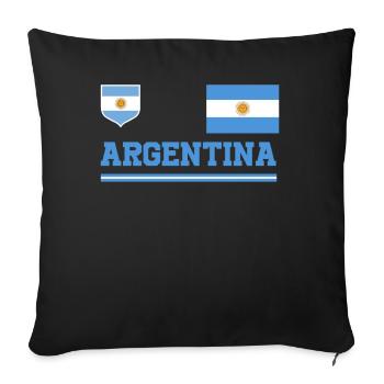 Argentinien Geschenk Argentina Argentine Flagge - Sofakissenbezug 45 x 45 cm - Schwarz - Vorne