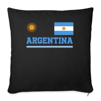 Argentinien Geschenk Argentina Argentine Flagge - Sofakissenbezug 45 x 45 cm - Schwarz - Vorne