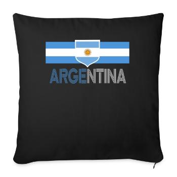 Argentinien Geschenk Argentina Argentine Flagge - Sofakissenbezug 45 x 45 cm - Schwarz - Vorne