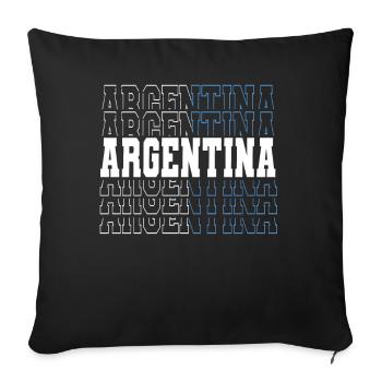 Argentinien Geschenk Argentina Argentine Flagge - Sofakissenbezug 45 x 45 cm - Schwarz - Vorne