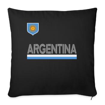 Argentine Cadeau Argentine Drapeau argentin - Housse de coussin décorative 45 x 45 cm - noir - Devant