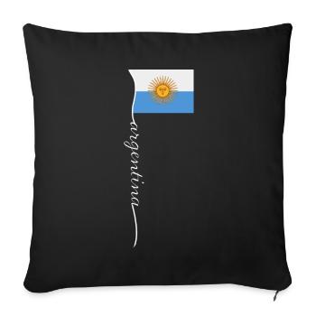 Argentinien Geschenk Argentina Argentine Flagge - Sofakissenbezug 45 x 45 cm - Schwarz - Vorne