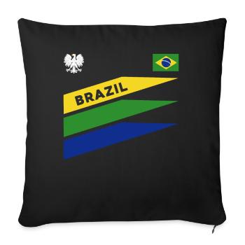 Brazil Brazil shirt Brazilian Rio de Janeirao - Sofa pillowcase 17,3'' x 17,3'' (45 x 45 cm) - black - Front