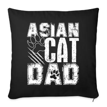 Asian Cat Asian Cat Dad - Sofa pillowcase 17,3'' x 17,3'' (45 x 45 cm) - black - Front