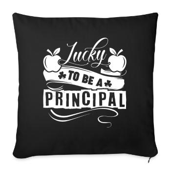 Principal Lucky To Be A Principal - Sofa pillowcase 17,3'' x 17,3'' (45 x 45 cm) - black - Front