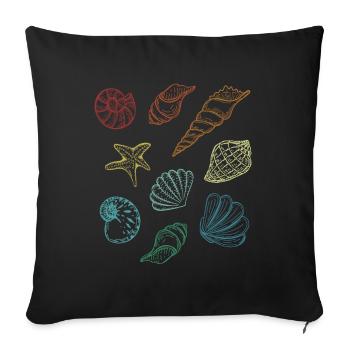 Retro Bivalvia Shell Shelling Bag Hunter Seashell - Housse de coussin décorative 45 x 45 cm - noir - Devant