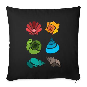 Sac à coquillages Bivalvia Hunter Seashell - Housse de coussin décorative 45 x 45 cm - noir - Devant