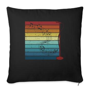 Rétro Opéra House Chanteur Ténor Chanteur Amant - Housse de coussin décorative 45 x 45 cm - noir - Devant