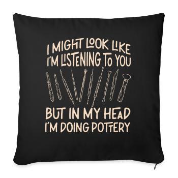 Poterie Céramiste Artiste I Might - Housse de coussin décorative 45 x 45 cm - noir - Devant