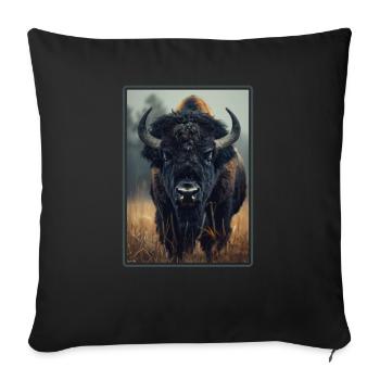 Bisons Bison - Sofa pillowcase 17,3'' x 17,3'' (45 x 45 cm) - black - Front