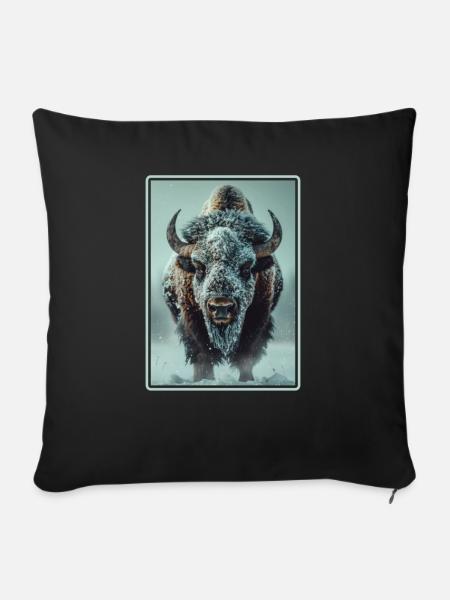 Bisons Bison - Sofakissenbezug 45 x 45 cm - Schwarz