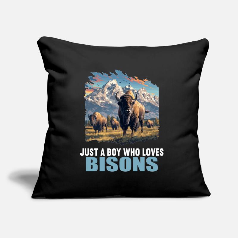 Bisons Bison Housse de coussin décorative 45 x 45 cm