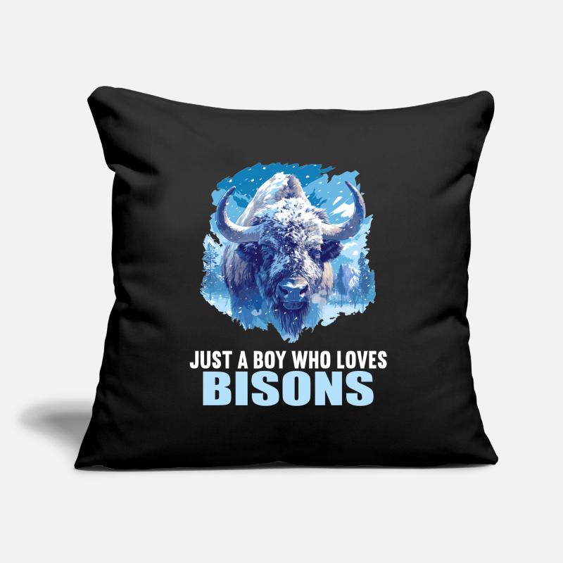Bisons Bison Housse de coussin décorative 45 x 45 cm