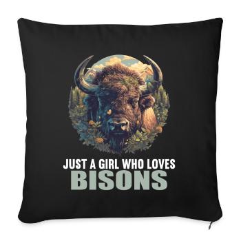 Bisons Bison - Sofa pillowcase 17,3'' x 17,3'' (45 x 45 cm) - black - Front