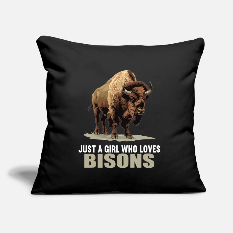 Bisons Bison Housse de coussin décorative 45 x 45 cm