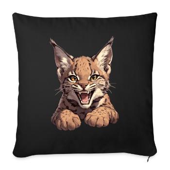 Bobcats Rotluchse Rotluchs Luchs - Sofakissenbezug 45 x 45 cm - Schwarz - Vorne