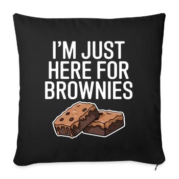 Brownies Dire Pâtisserie Drôle Brownie Cadeau - Housse de coussin décorative 45 x 45 cm - noir - Devant