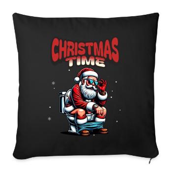 Père Noël Noël Hommes et femmes - Housse de coussin décorative 45 x 45 cm - noir - Devant