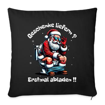 Père Noël Noël Hommes et femmes - Housse de coussin décorative 45 x 45 cm - noir - Devant