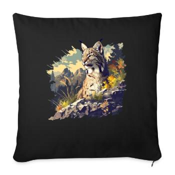 Bobcats Rotluchse Rotluchs Luchs - Sofakissenbezug 45 x 45 cm - Schwarz - Vorne