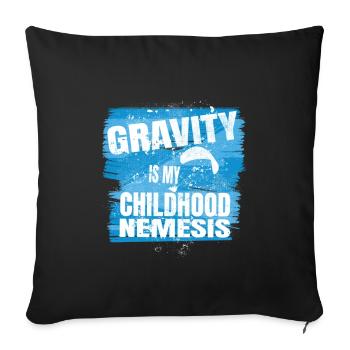 La gravité est mon ennemi juré d’enfance - Flieger Spruch - Housse de coussin décorative 45 x 45 cm - noir - Devant